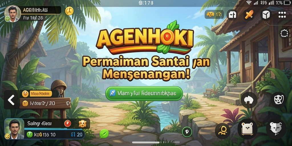 Tampilan seru dari gameplay AGENHOKI yang penuh warna.