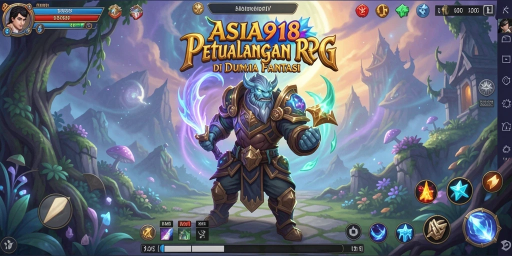Screenshot gameplay RPG ASIA918 menampilkan pertempuran menegangkan dan eksplorasi dunia fantasi.