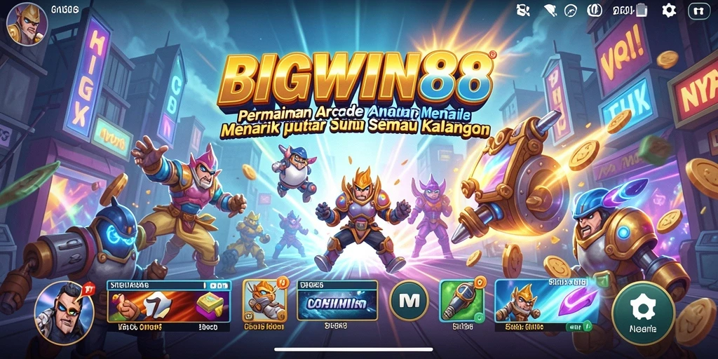 Screenshot gameplay BIGWIN88 menunjukkan aksi arcade yang mendebarkan.