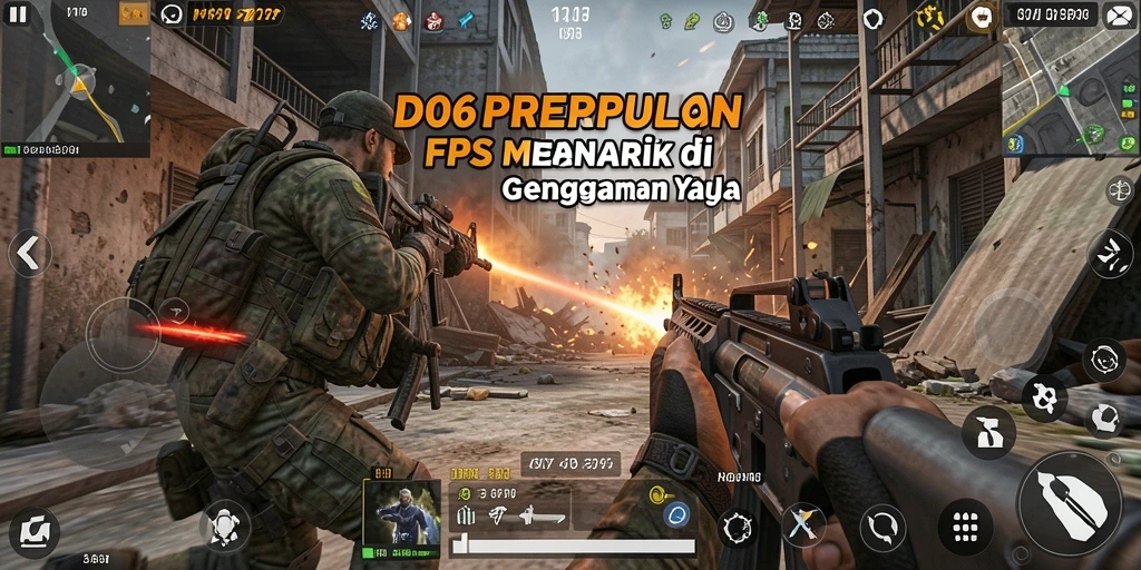 Screenshot dari gameplay D06 menampilkan aksi menembak yang seru.