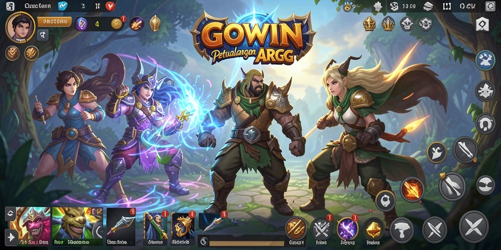Tampilan seru dari gameplay ARPG GOWIN dengan pertarungan yang intens.