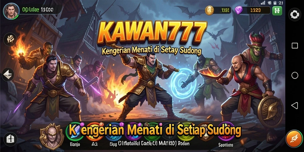Tampilkan gameplay menegangkan KAWAN777 dengan hantu-hantu menyeramkan.