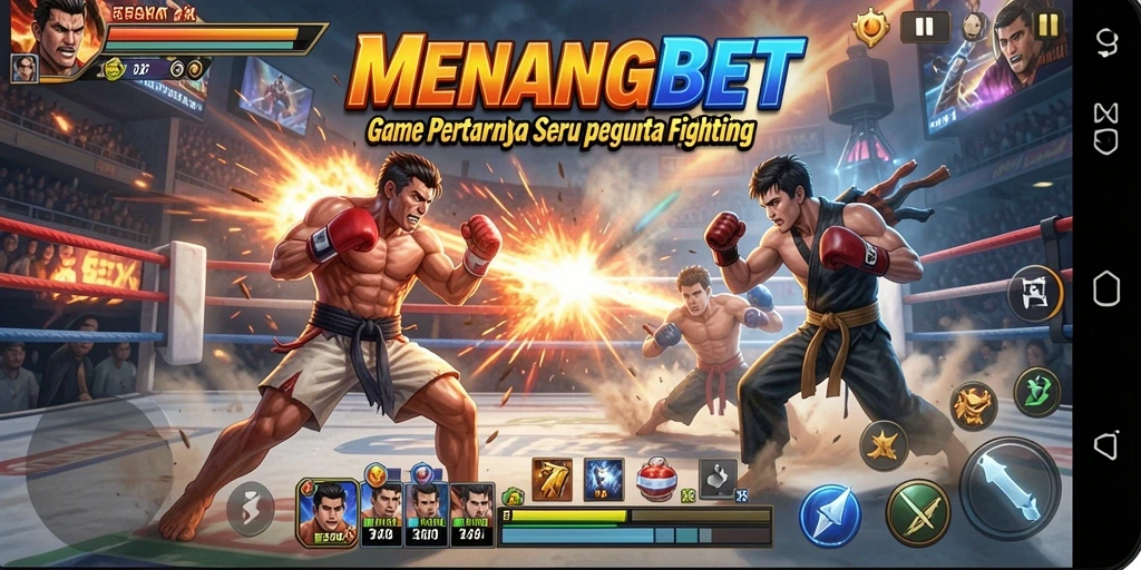 Tampilan gameplay MENANGBET yang penuh aksi di arena pertarungan.