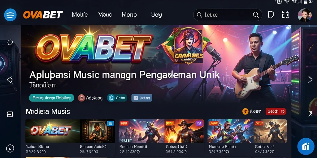Screenshot utama OVABET menampilkan gameplay musik yang menarik dan interaktif.