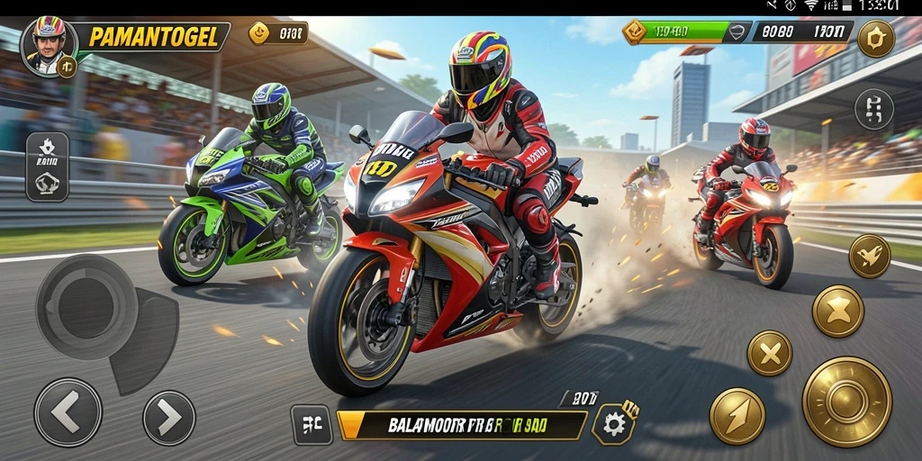 Tampilan aksi balap motor yang menegangkan di PAMANTOGEL.