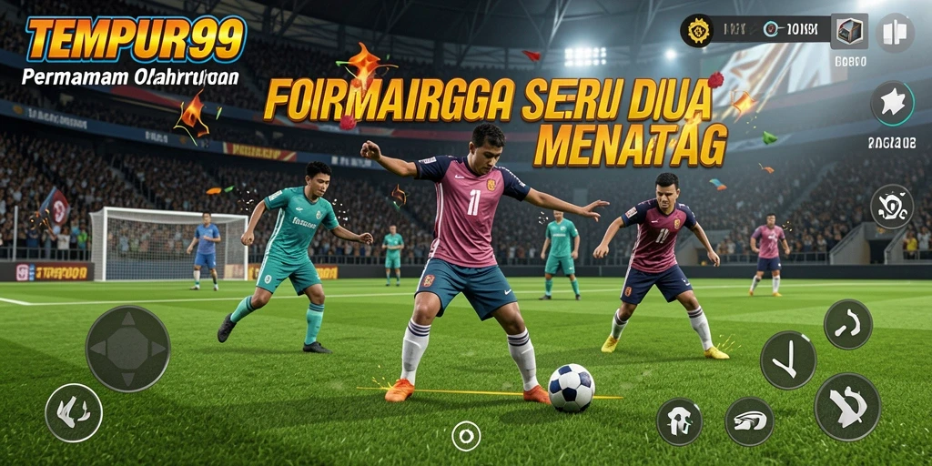 Tangkapan layar TEMPUR99 menampilkan aksi olahraga yang mendebarkan.